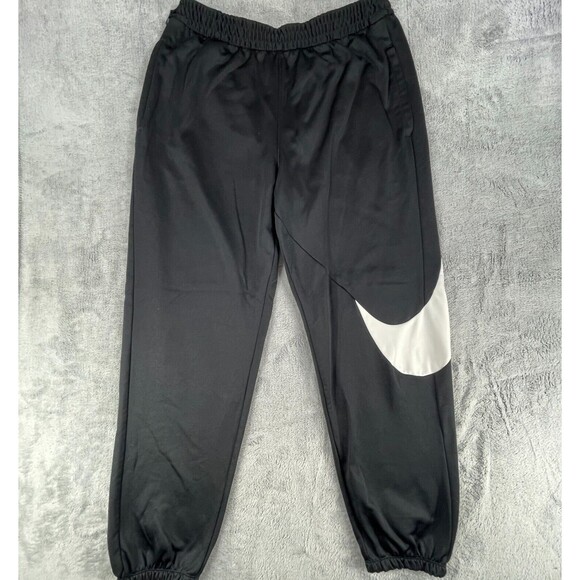 Nike Dri-Fit Jogger Pants Men's 2XL Black Fleece Lined Logo Pockets Drawstring